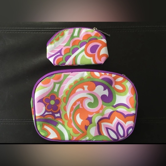 Two Clinique Multi Colored Cosmetic Bags - Picture 2 of 7